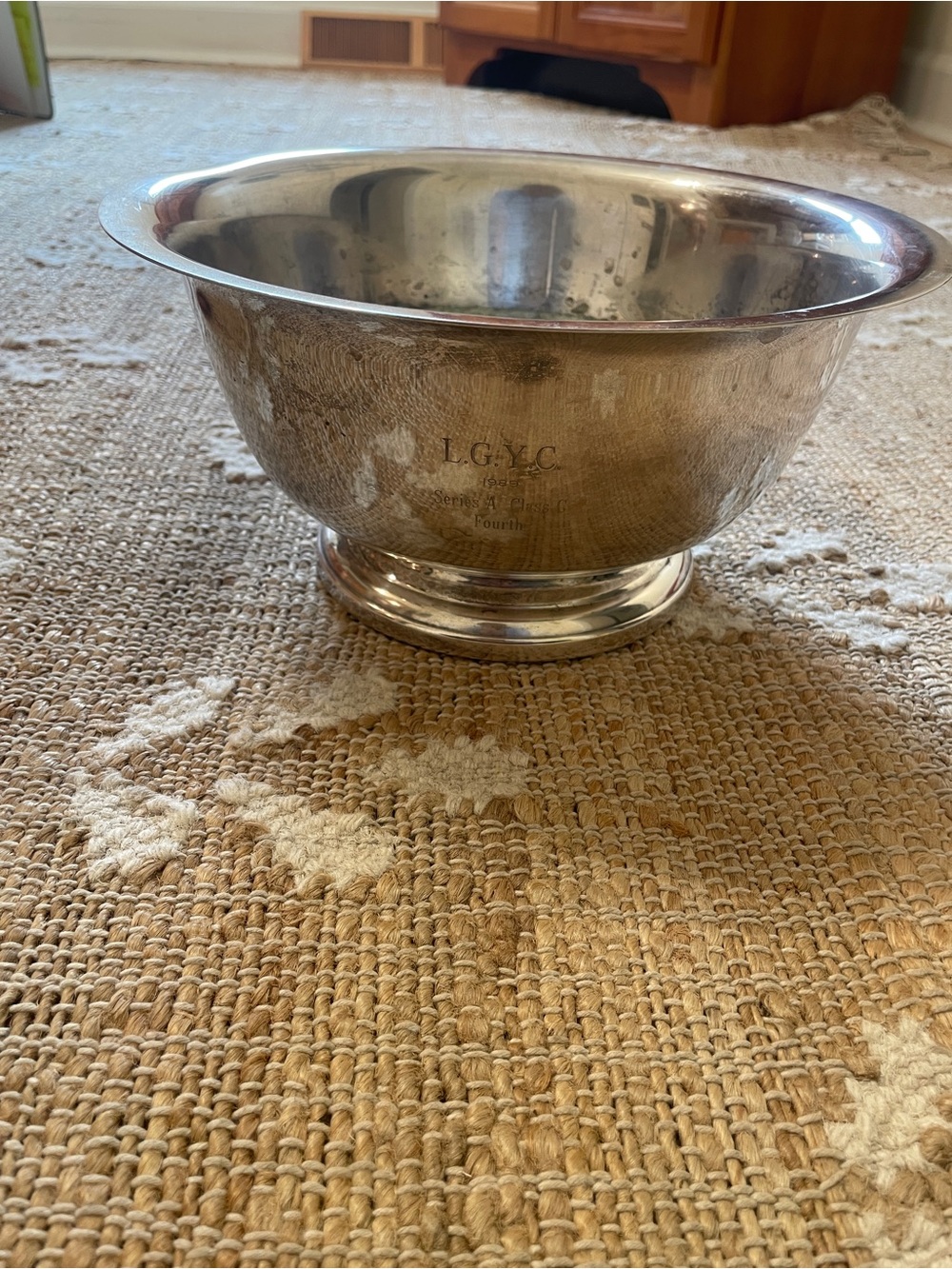 Vintage Sliver Plated Footed 1989 Engraved Trophy Bowl